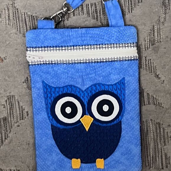 Owl Blue Floral Crossbody Bag flower pattern on the back Blue owl - Picture 5 of 8